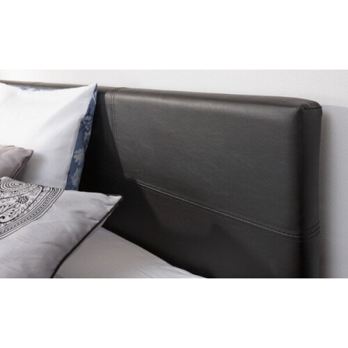 (Black) End Lift Ottoman Storage Bed Frame Only - Leather 1