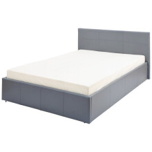 (Grey ) End Lift Ottoman Storage Bed Frame Only - Leather