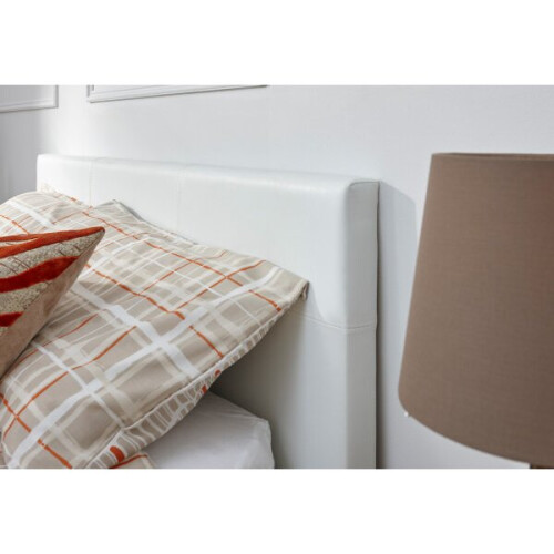 (White) End Lift Ottoman Storage Bed Frame Only - Leather 1