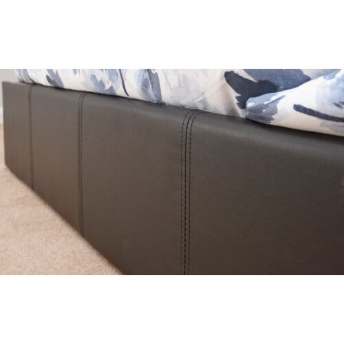 (Black) End Lift Ottoman Storage Bed Frame Only - Leather 1