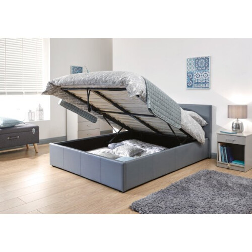 (Grey) End Lift Ottoman Storage 150cm Kingsize Bed Frame 2