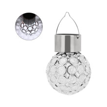 (Silver) 4PCS Ball Lights LED Solar Power Garden Light