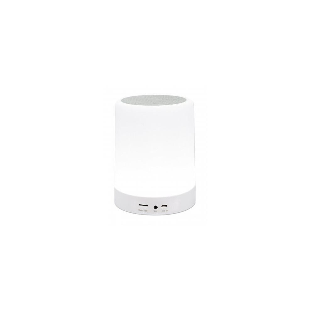 Manhattan Sound Science Bluetooth Speaker (promo), 5 hour, Range 10m, microSD card reader (32GB), USB-A cable, 1200mAH battery, Bluetooth v5, White