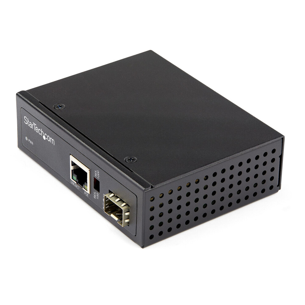 Poe+ Industrial Fiber To Ethernet Media Converter 60W - Sfp To Rj45 - Singlemode/Multimode Fiber To Copper Gigabit Ethernet - Ip-30/ -40 To +75C 065030889636