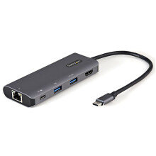 USB Hub - Startech - DKT31CHPDL - 3 Poorten - Kleur Zwart - Ethernet RJ-45