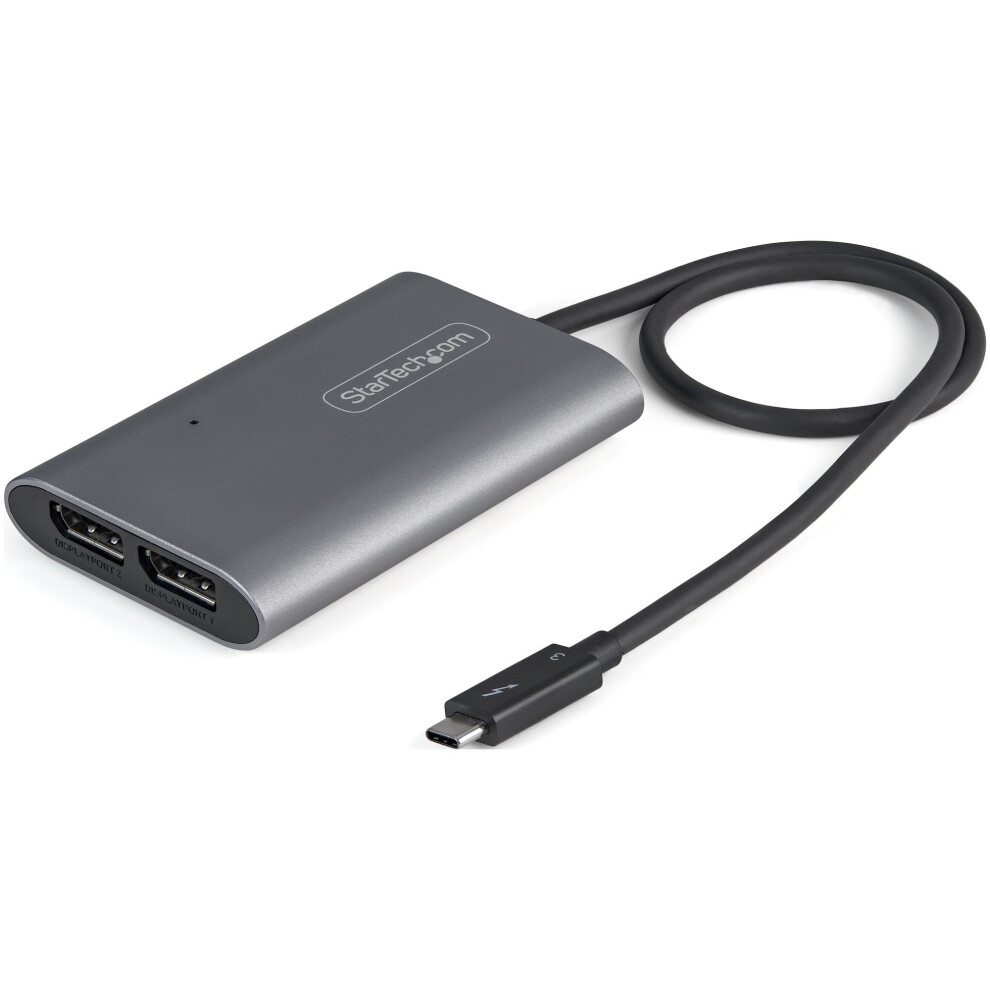 Startech.com Thunderbolt 3 To Dual Displayport Adapter Dp 1.4 - Dual 4K 60Hz Or Single 8K/5K Thunderbolt 3 To Dp Adapter - Mac/Windows