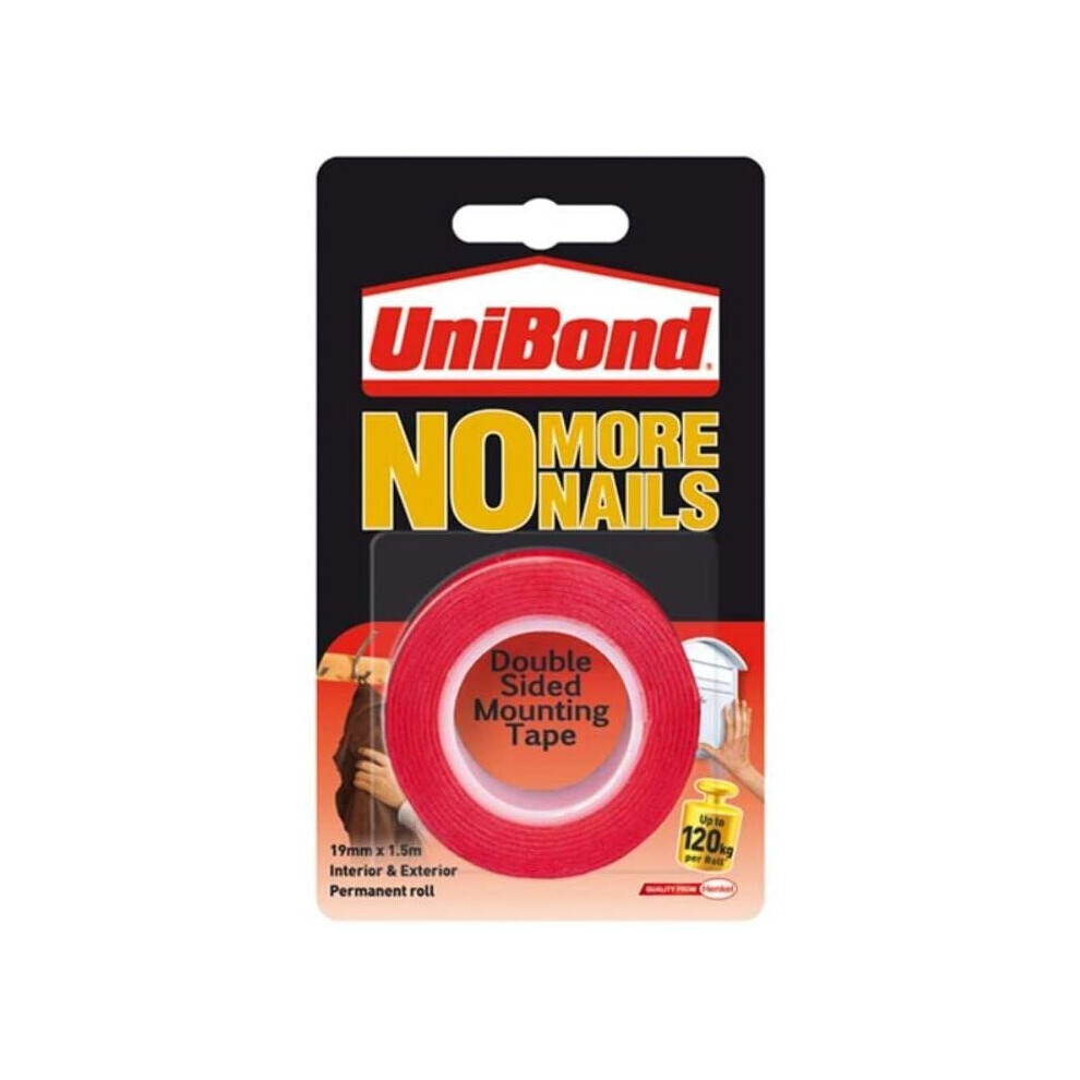 UniBond No More Nails Ultra Strong Roll Permanent 19mm x 1.5m [Pack of 1]