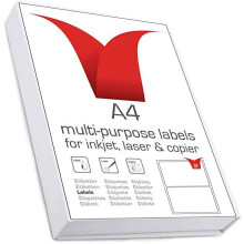 Multi-Purpose A4 White Self-Adhesive Labels - Die Cut 199.6 x 143.5mm - 2 Labels per Sheet - 100 Sheets per box/200 Labels per Pack