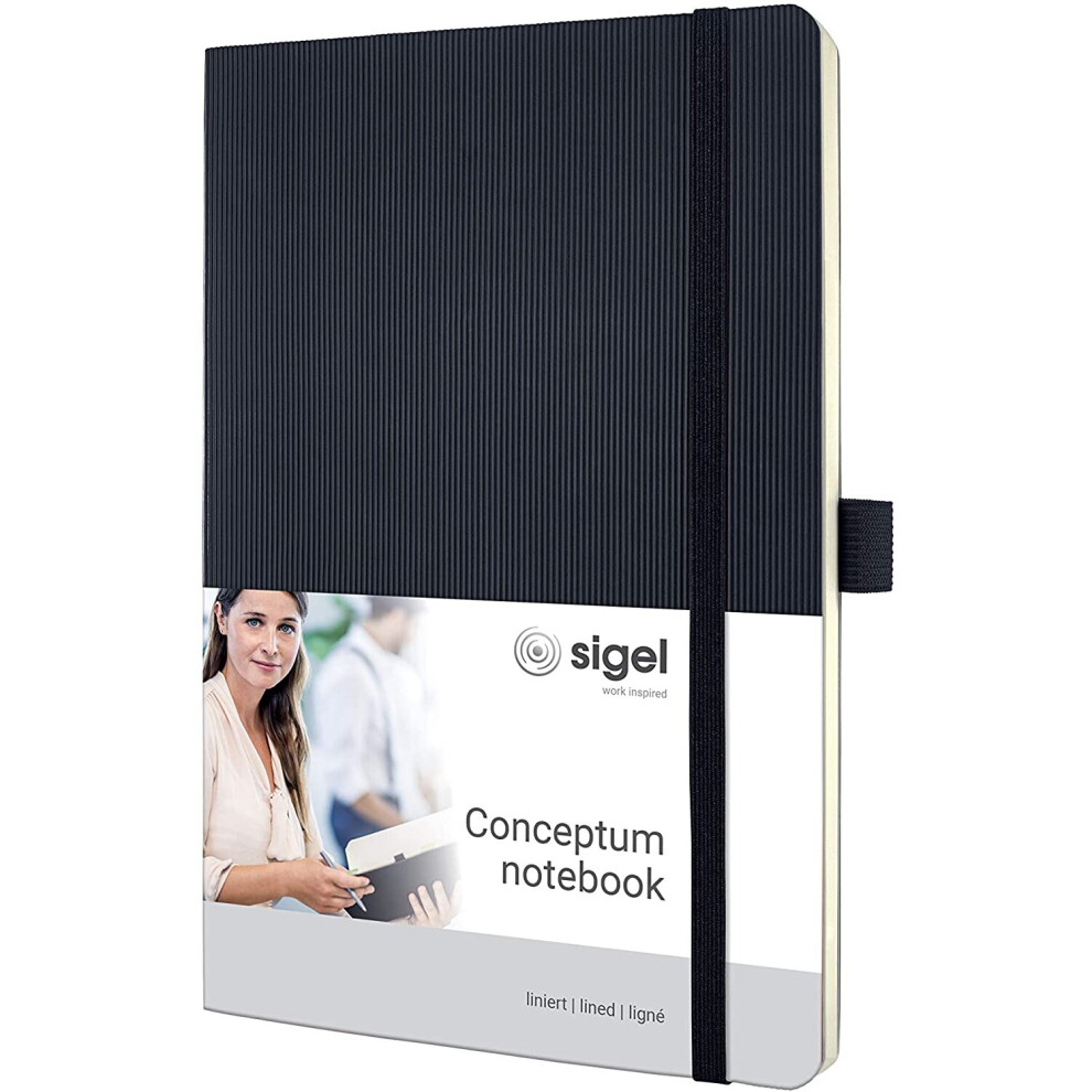 Sigel Black Conceptum A5 Lined Softcover Notebook -