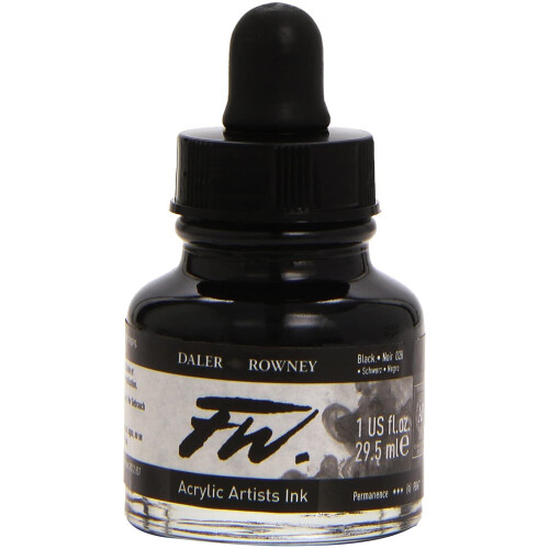 Daler Rowney FW Ink, 29.5 ml, Black (India)