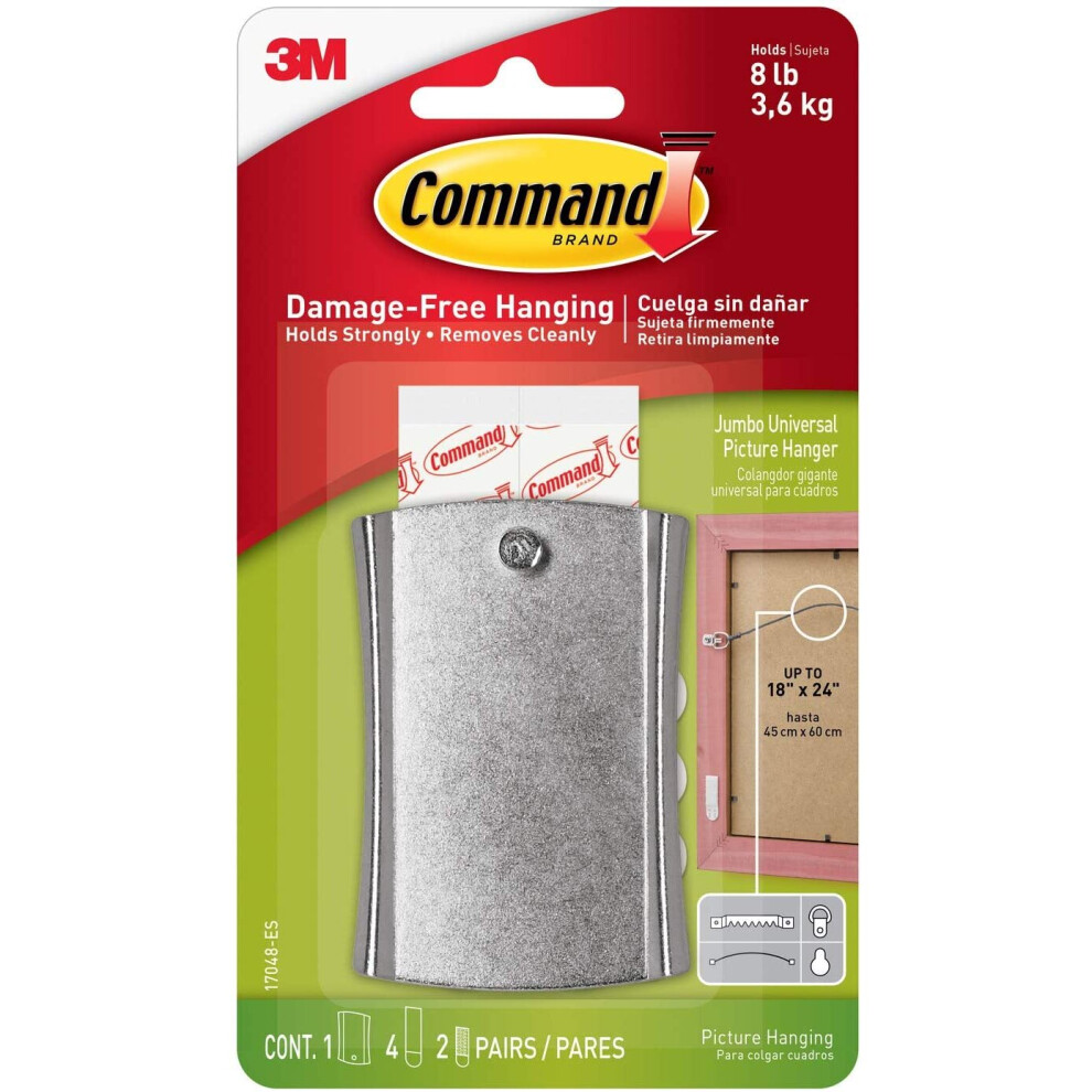 Command 17048 Wire Backed Metal - Sticky Nail and Stabiliser Strips - Silver