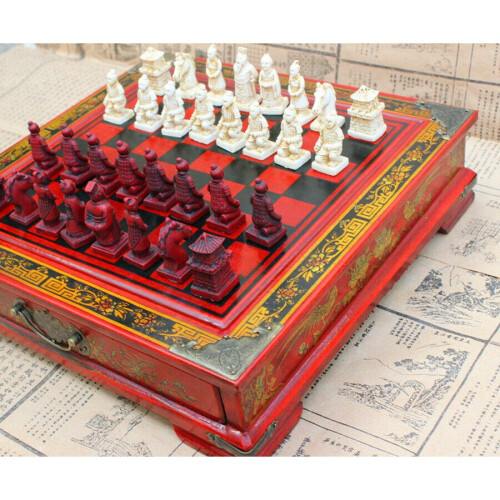 Antique Chinese Terra Cotta Warriors Chess Set