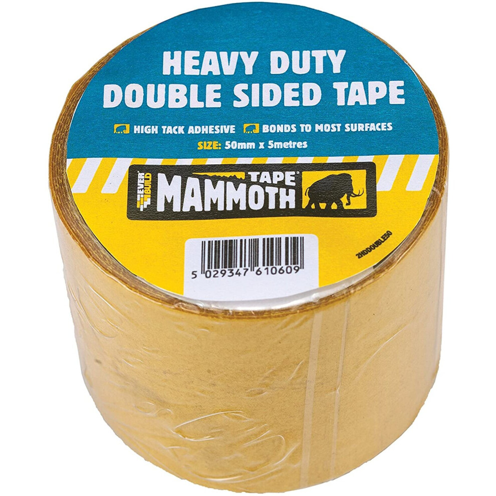 Everbuild Mammoth Heavy Duty Double Sided Tape, 50 mm x 5 m