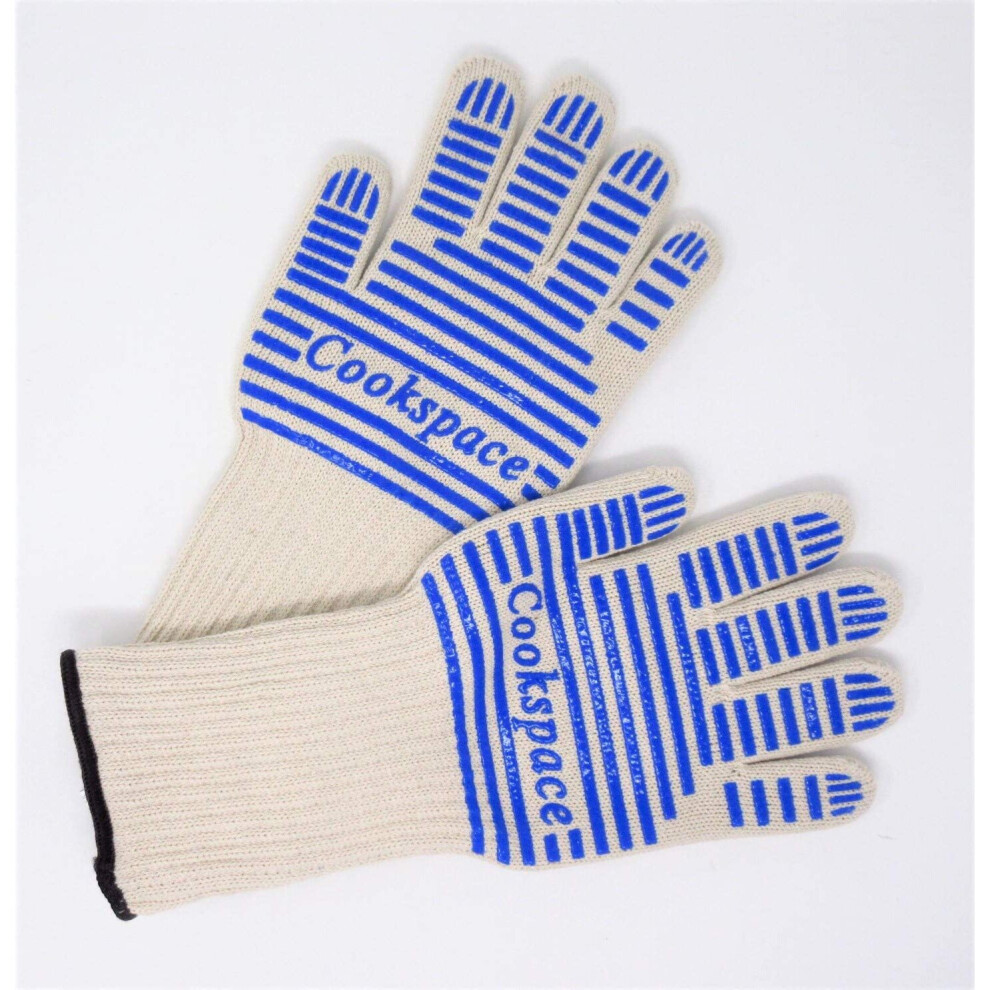 CookSpace (TM) 1 Pair Large Long Wrist Non-slip Silicone Grip Heat Fire Flame Proof Protective Oven Gloves