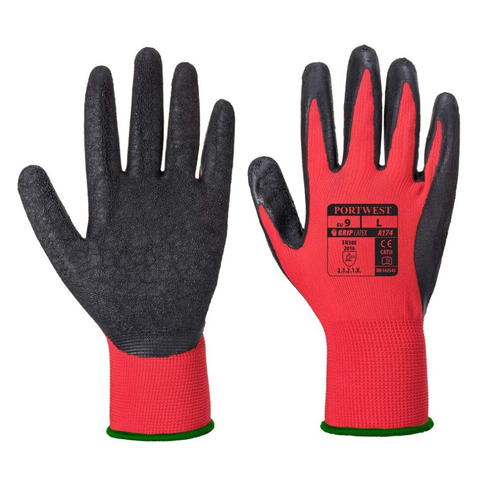 Flex Grip Latex Glove, A174R8RXXL