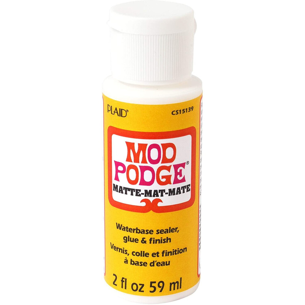 Mod Podge Matte Water Base Sealer/Glue And Finish, White, 2 oz