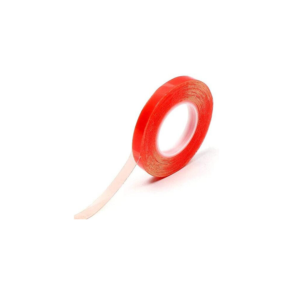 Collector Red 3Mm Double Sided Adhesive Sticky Tape Easy Lift Super Strong Extra Long 50M