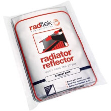 Radflek Radiator Reflectors with Radstik (5 Sheets, 4 Adhesive Strips, Fits 5-10 Radiators)