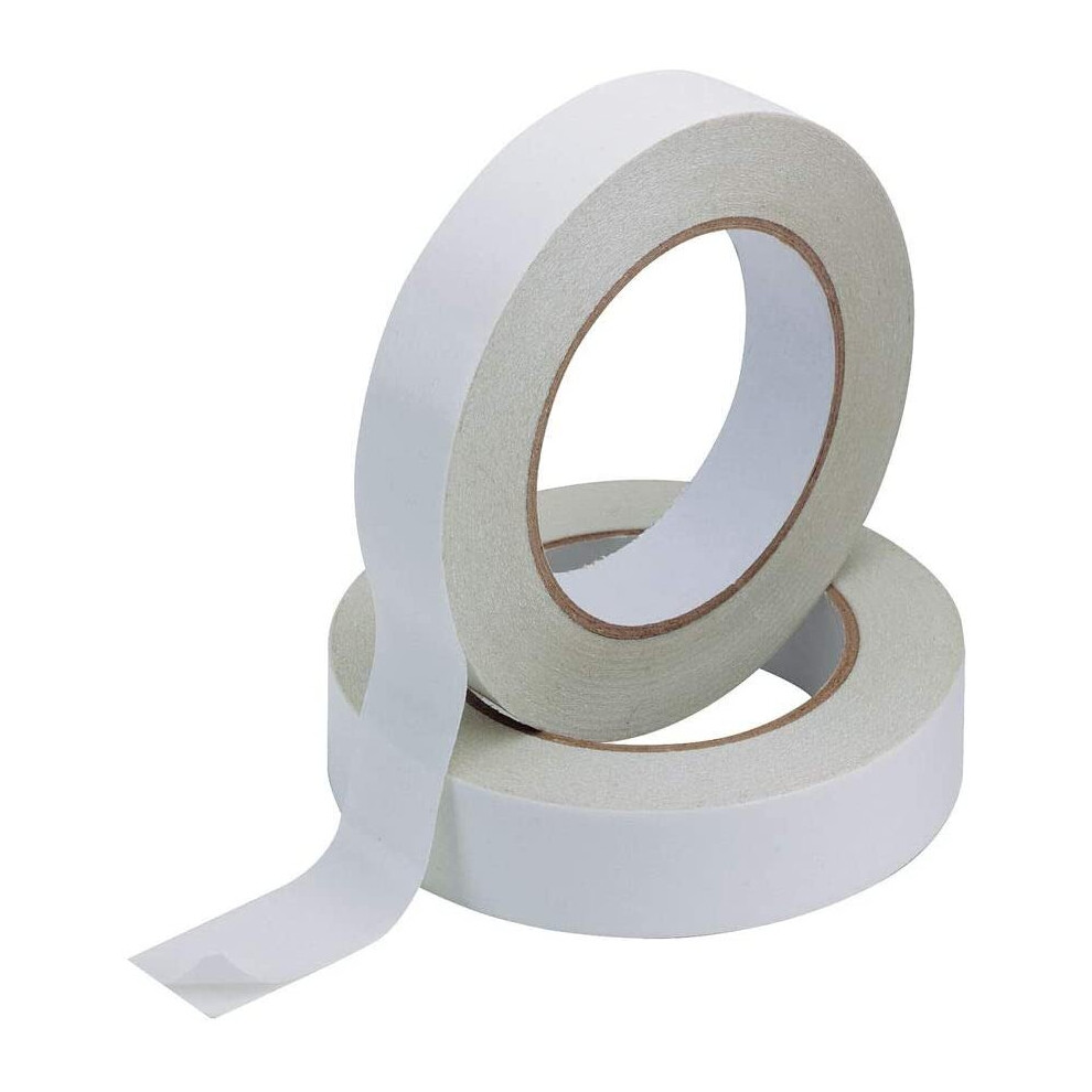 Q-Connect Clear Double-Sided Tape, 25 Mm Kf02221 - Pack Of 6