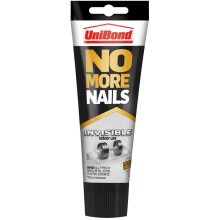 UniBond No More Nails Invisible, Heavy-Duty Clear Glue, Strong Glue for Wood, Ceramic, Metal and More, Instant Grab Mounting Adhesive, 1 x 184g Tube