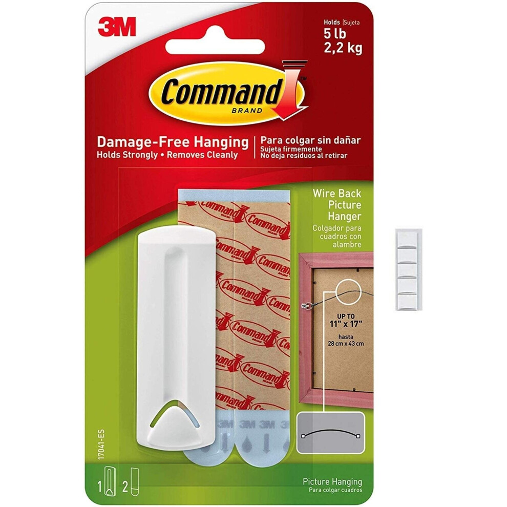 3M Command 17041 Wire Backed Picture Hanger with Command Strips with Scotch mounting Putty