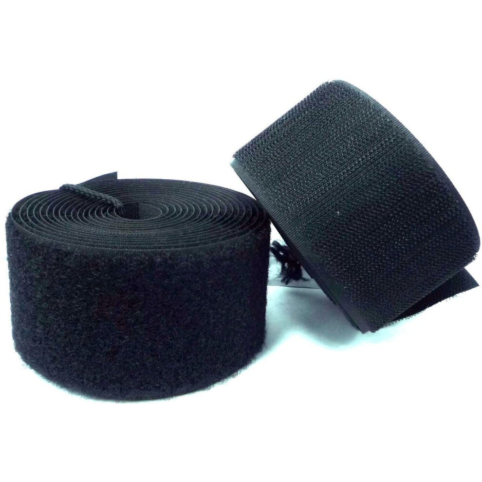 Velcro Brand Black Sew-on Tape Hook and Loop 50mm 1 Metre Hook and 1 Metre Loop