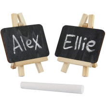 eBuyGB Mini Easel Chalk/Black Board, Wood, Black, Pack of 8