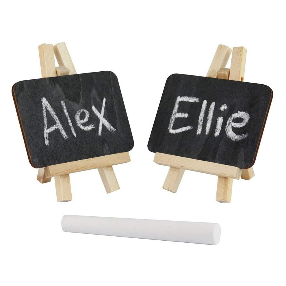 eBuyGB Mini Easel Chalk/Black Board, Wood, Black, Pack of 8