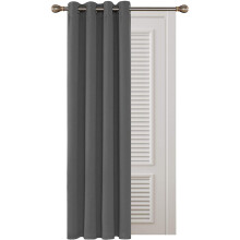 Deconovo Super Soft Solid Thermal Insulated Eyelet Blackout Curtain Window Treatments Ring Top Curtain for Bedroom 52"x 63" Light Grey 1 PANEL