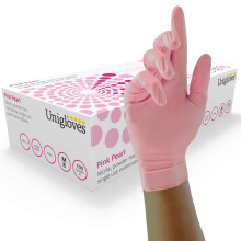 UNIGLOVES GP0052 Nitrile Examination Gloves, Size S, Pink (Pack of 100 Pieces)