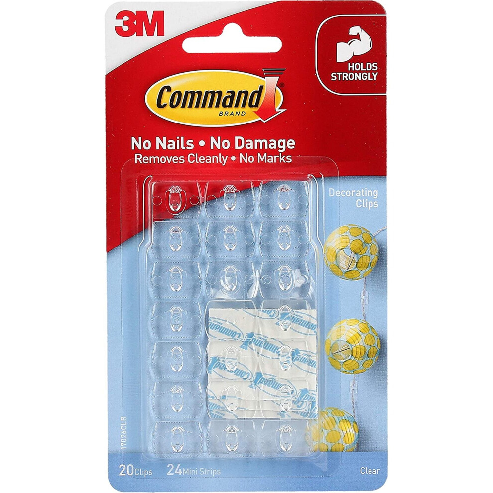 Command 17026CLR Decoration Clips for Christmas and Fairy Light - Clear