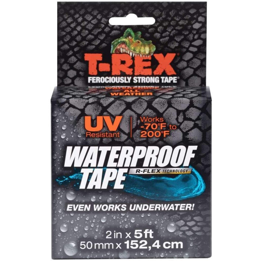 T Rex Tape Waterproof Tape 48mm x 1.52cm R Flex Technology. A strong tape that works underwater, seals and repairs leaks, Black