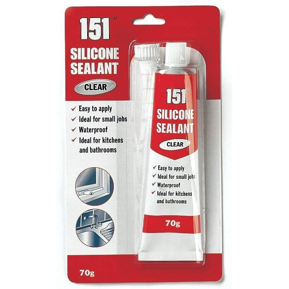 Silicone Sealant, Clear, Waterproof, 70g