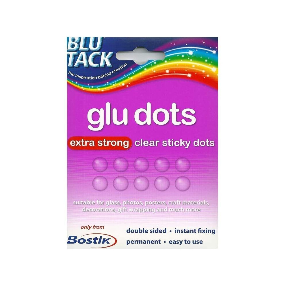 Bostik Extra Strength Sticki Dots 10mm Pack of 64 - Color: Clear