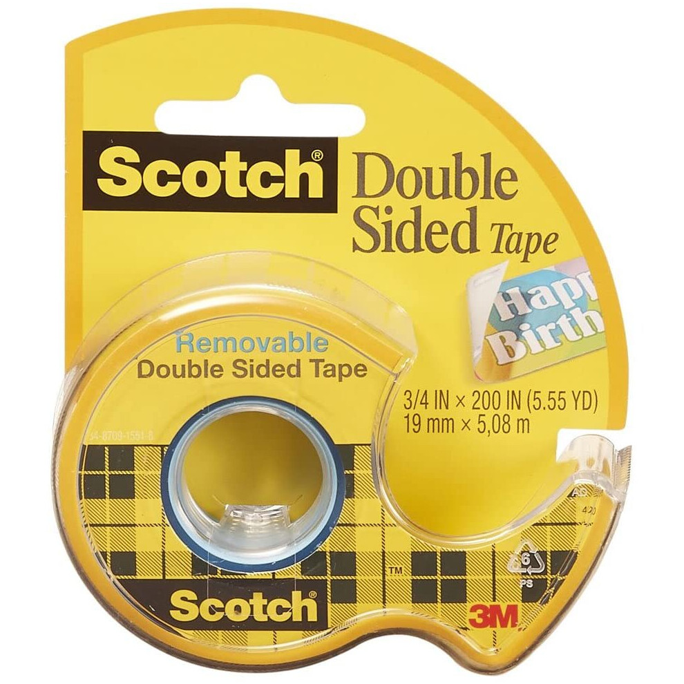 3M Scotch Removable Double Sided Tape.75"X200