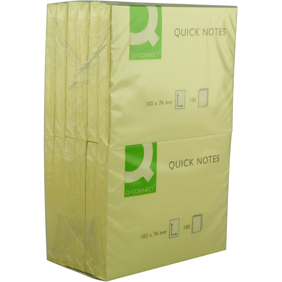 Q-Connect Yellow Q Connect 75X100mm Quick Note Repositionable Pad