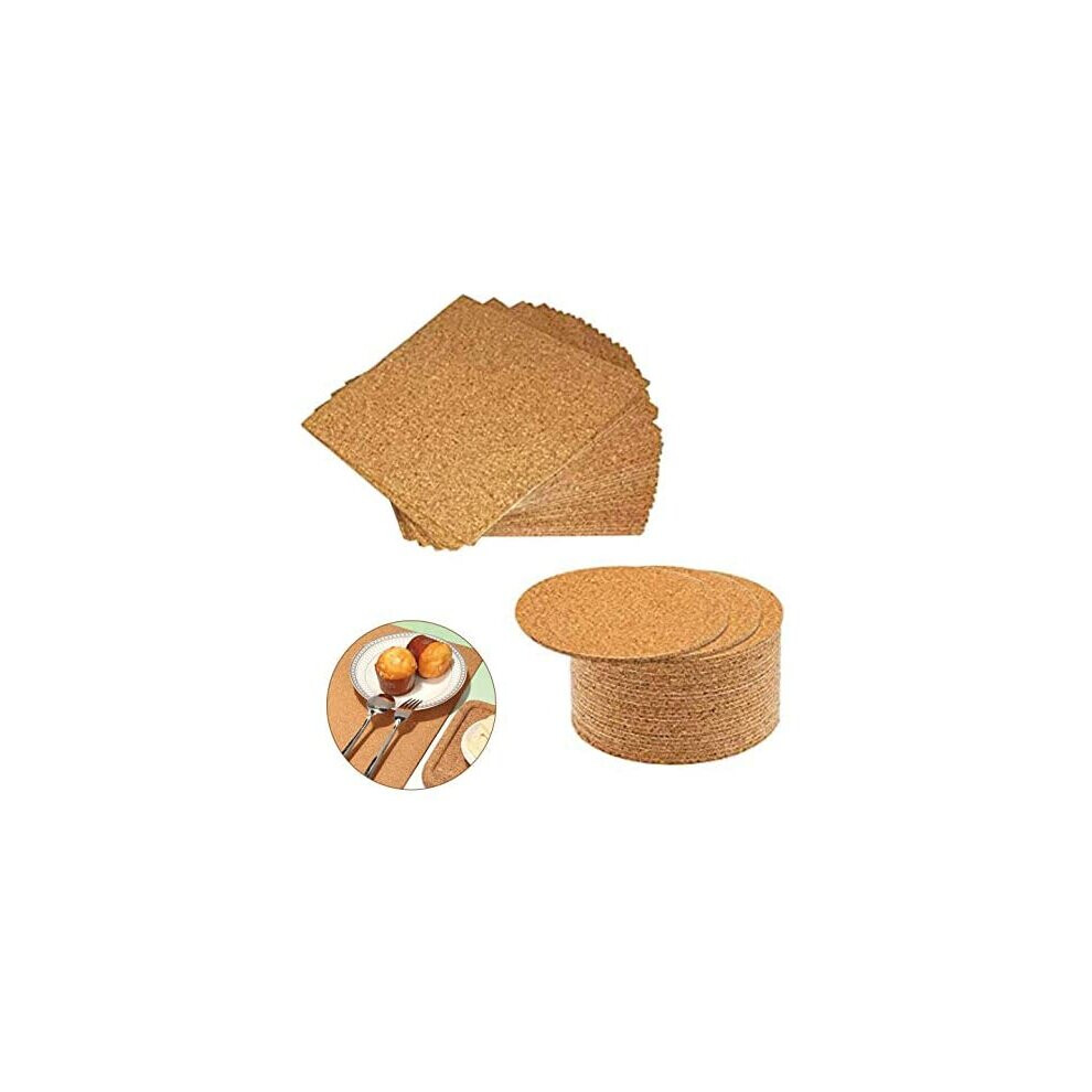 60 Pack Self-Adhesive Cork Sheets for DIY Coasters, Cork Board Squares, Cork Tiles, Cork Mat, Mini Wall Cork Board with Strong Adhesive-Backed