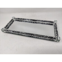 ully mirrored black and silver kitchen tray organiser small rack