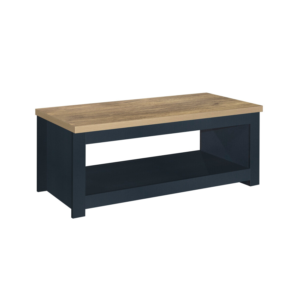 Birlea Highgate Coffee Table - Navy Blue & Oak - Farmhouse Style