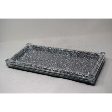 Glass Gift |Fully Crushed kitchen tray organiser small rack glass storage | gift present for all occassion Home Decor