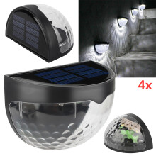 4PCS Solar Fence Lights Outdoor Garden LED Wall Lamp Waterproof Light