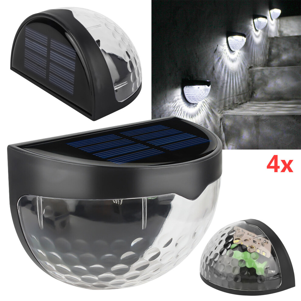 4PCS Solar Fence Lights Outdoor Garden LED Wall Lamp Waterproof Light