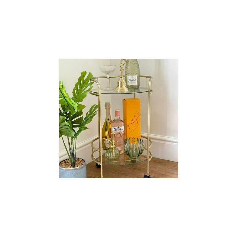 Drinks Trolley With Glass Shelves