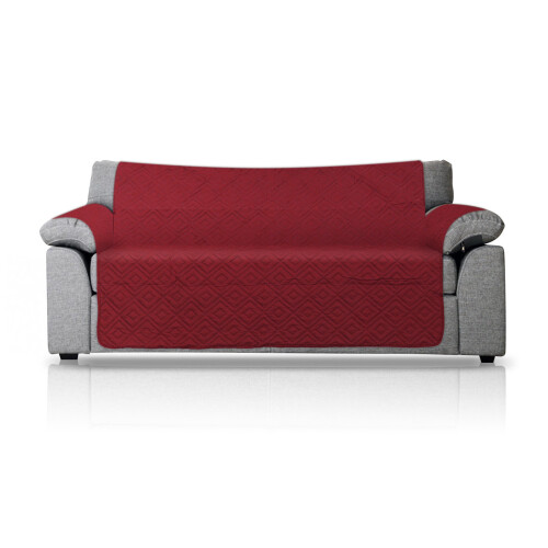 (Red wine, 2 seats) Quilted Waterproof Sofa Cover, Anti Slip Pet Furniture Sofa Protector