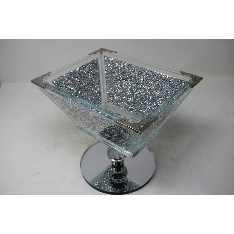 Silver Glass  CRYSTALLIZED small Kitchen Fruit Bowl storage Organiser Accessory|  Present Gifts for all occasion, Home Decor