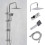 Shower Kit Twin 2 Mixer Shower Heads Rail Riser Square Bathroom Set 1