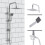 Modern Chrome Shower Kit Twin Head Square Shower Set Fixed Shower 1