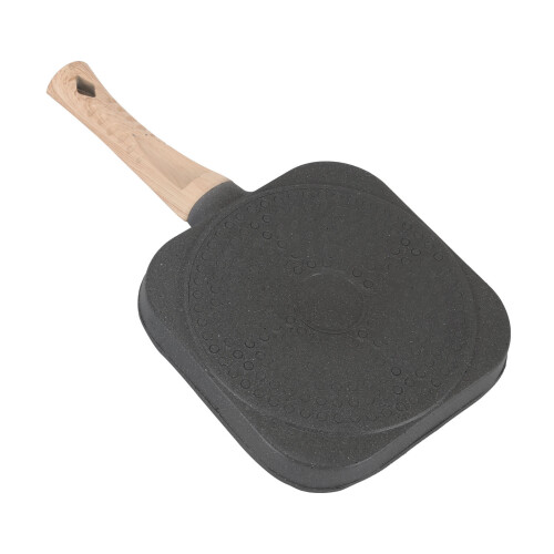 4 Hole Omelet Pan for Burger Egg Ham Pancake Maker Wooden Handle 2