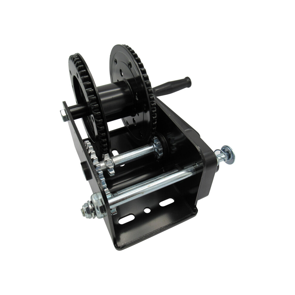 (, 2500Lb / 1100Kg) Manual Trailer Hand Winch (Hand Operated Crank) Black 600988527010
