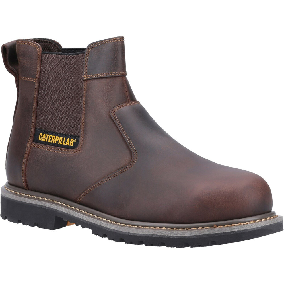CAT Powerplant Dealer Safety Work Boots Brown Leather 8